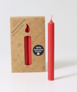 Grimm's Geburtstagsring 10% Bienenwachskerzen 12 Stk | rot