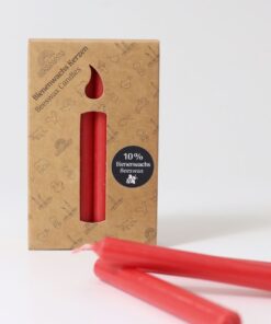Grimm's Geburtstagsring 10% Bienenwachskerzen 12 Stk | rot