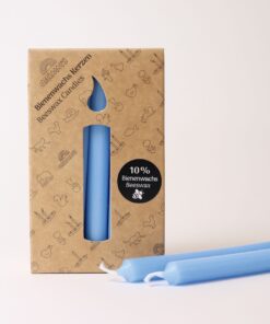 Grimm's Geburtstagsring 10% Bienenwachskerzen 12 Stk | hellblau