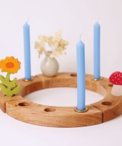 Alternative view of Grimm's Geburtstagsring 10% Bienenwachskerzen 12 Stk | hellblau