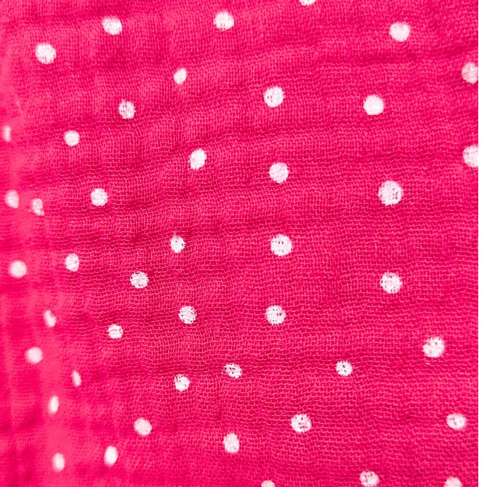 Musselin JUP HIMBEER/DOTS