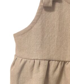 Signorina Topolina Bindeoverall kurz LEINEN | TAUPE