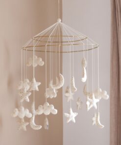 Gamcha Baby Mobile aus Filz | Nachthimmel weiss