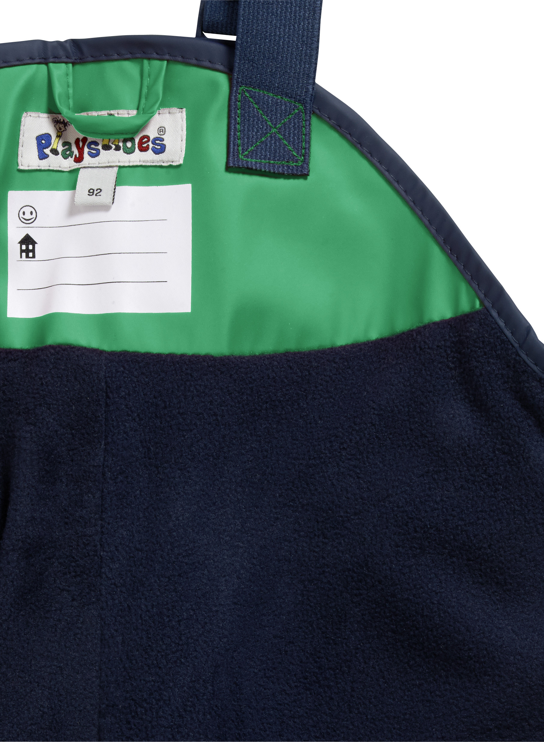 Playshoes Regen Trägerhose mit Fleecefutter | grün – Bild 3