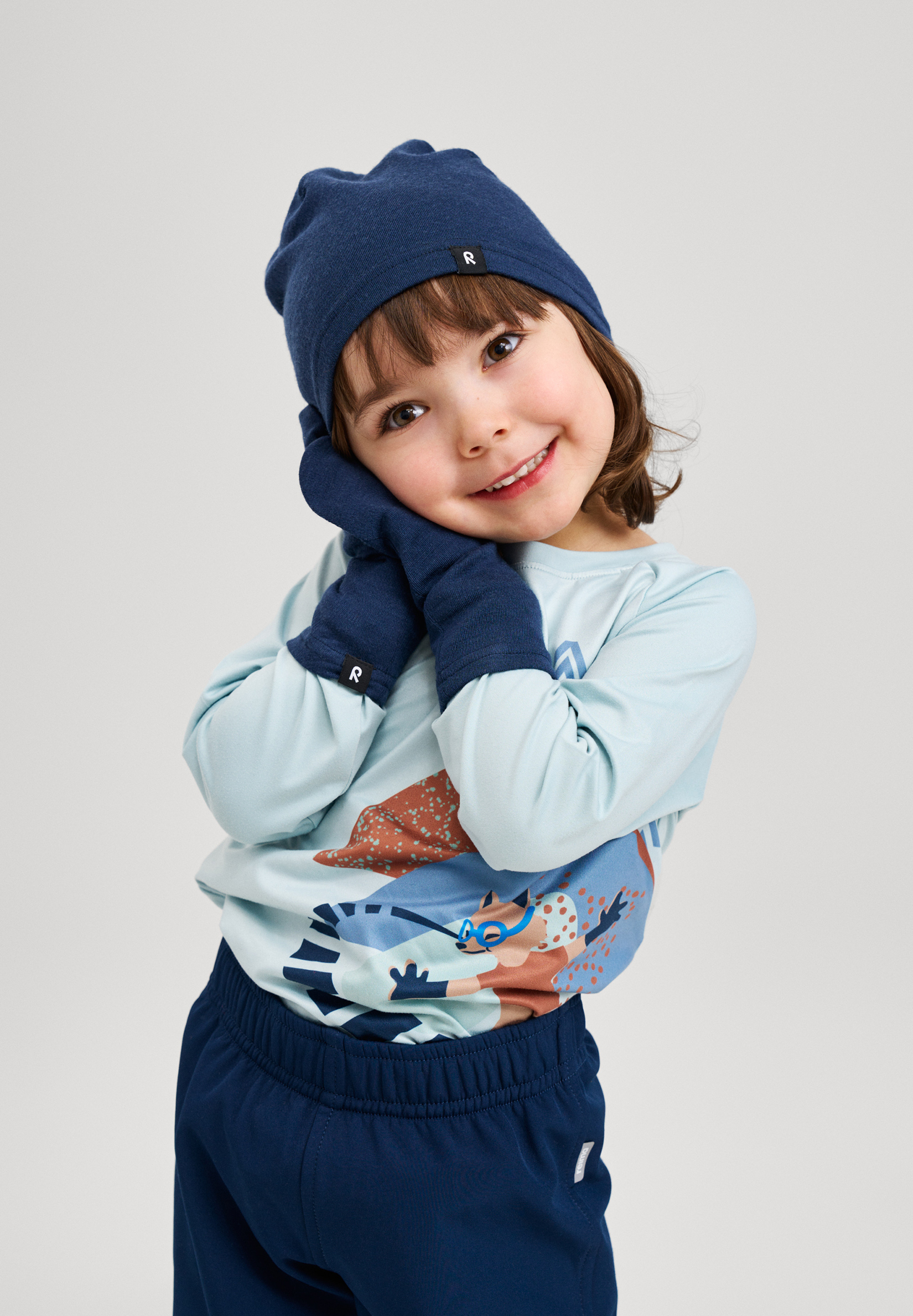 REIMA Kinder Merino Fäustlinge EINO | Navy