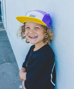 LIL' BOO 5 Panel CAP | Block Purple yellow