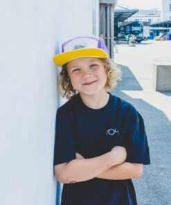 LIL' BOO 5 Panel CAP | Block Purple yellow