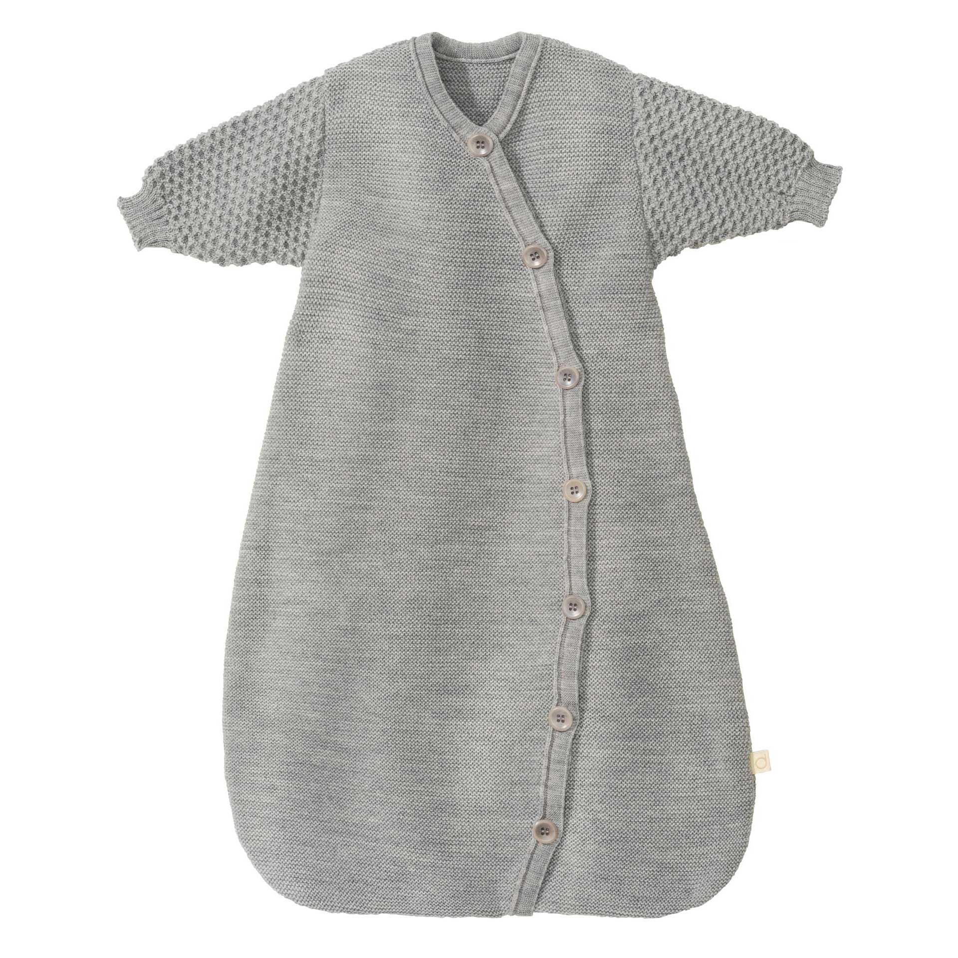 Disana Baby Merino Strick Langarm Schlafsack | grau