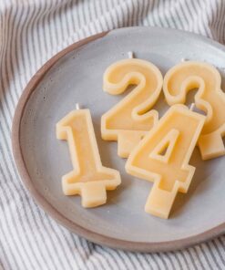 Alternative view of Geburtstag Zahlenkerzen aus Bienenwachs | gelb