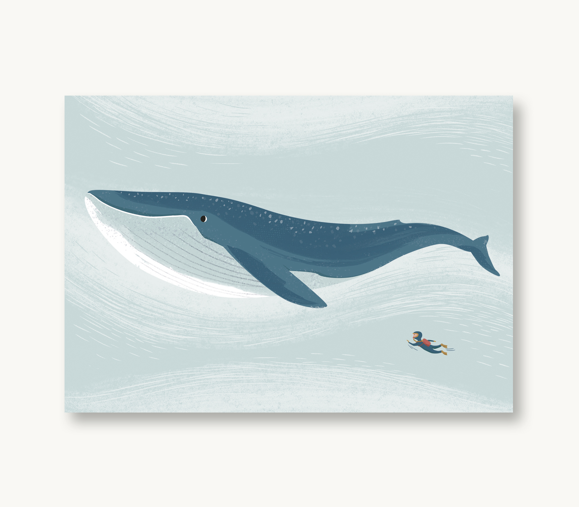 VIERUNDFÜNFZIG Postkarte | Blauwal Meerestiere