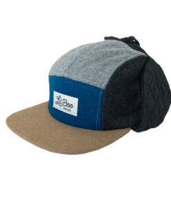 LIL' BOO 5 Panel Wool CAP mit Fleece und Ohrenklappen | black-blue