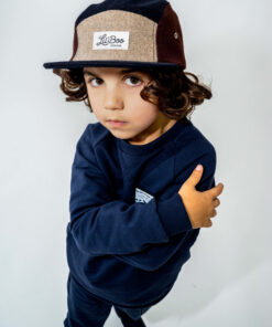 LIL' BOO 5 Panel Wool CAP | brown-navy