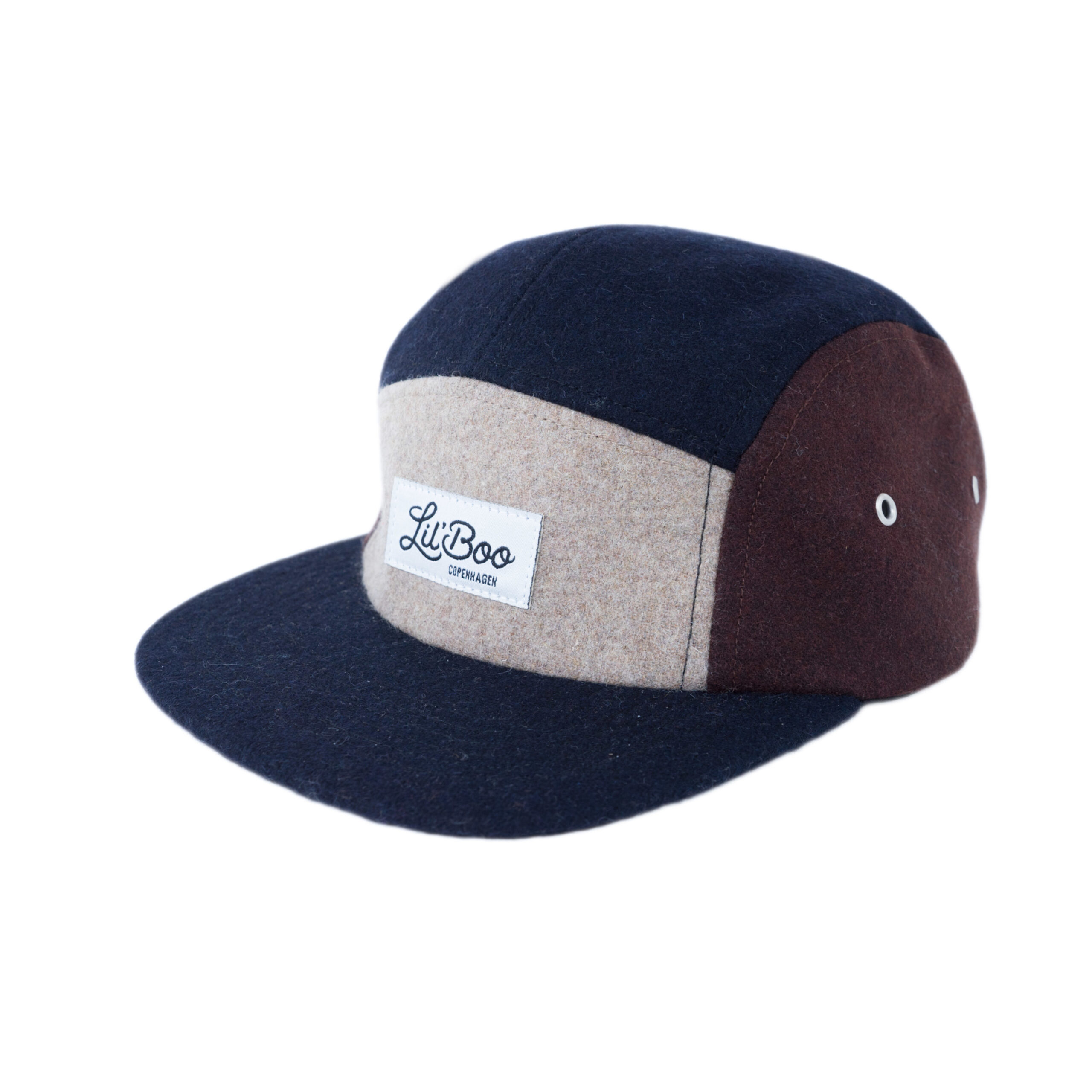 LIL' BOO 5 Panel Wool CAP | brown-navy
