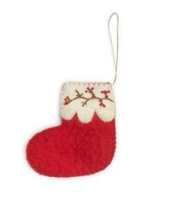 Gamcha Deko Aufhänger aus Filz | Socke rot
