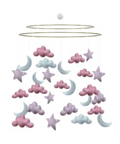 Gamcha Baby Mobile aus Filz | Nachthimmel pastell