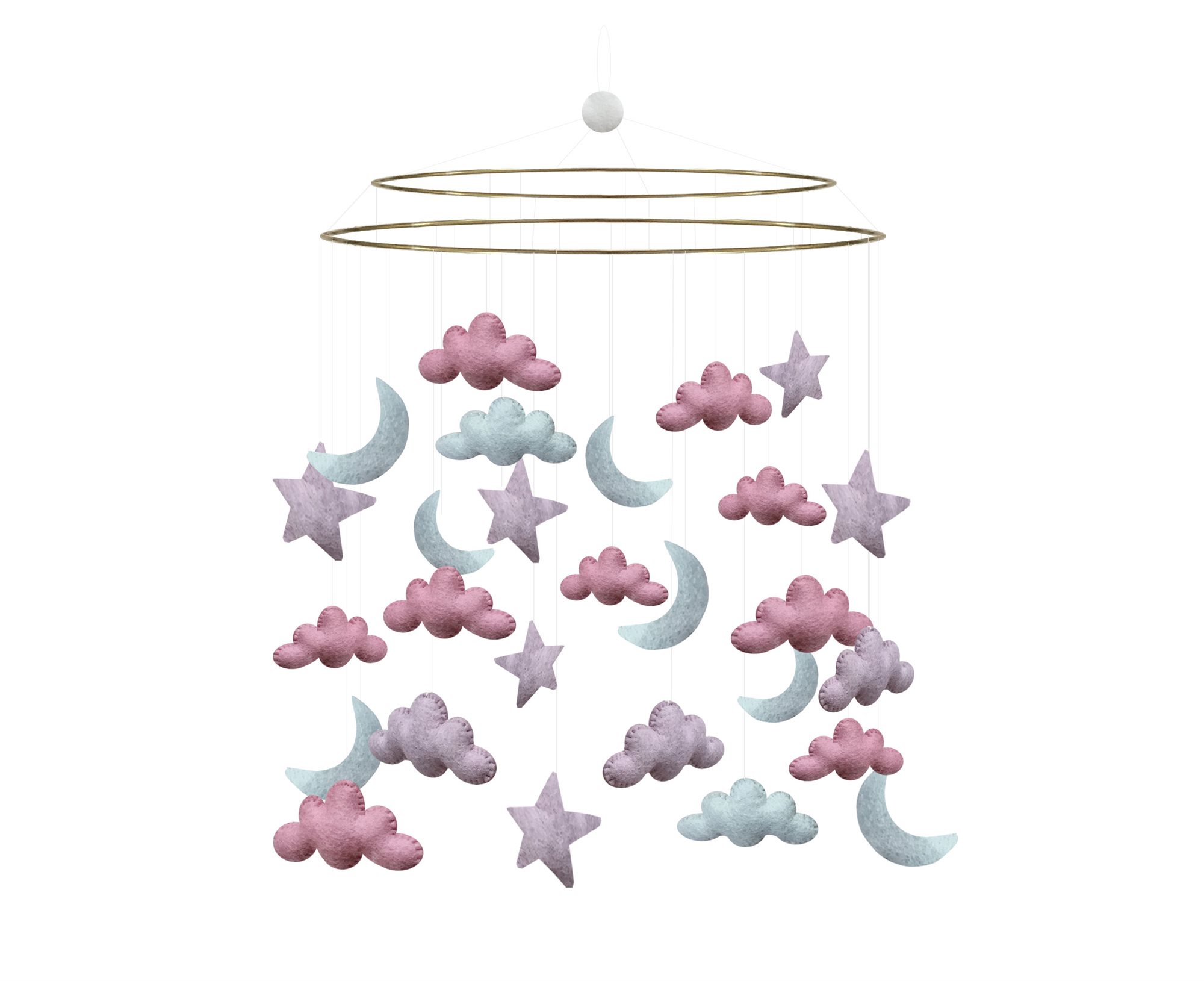 Gamcha Baby Mobile aus Filz | Nachthimmel pastell