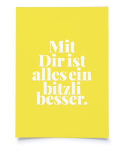 Tadah Postkarte | Mit dir ist alles bizzeli besser