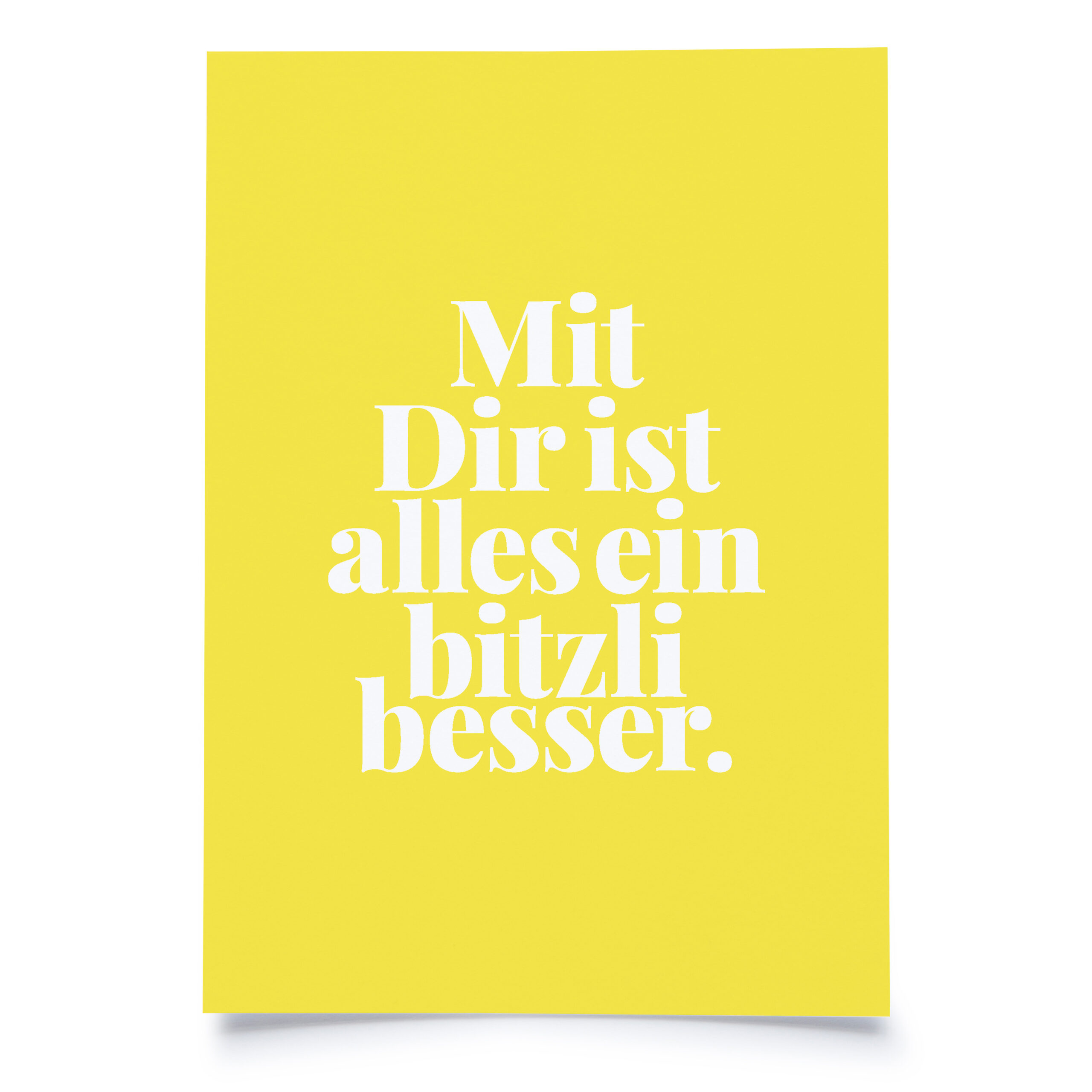 Tadah Postkarte | Mit dir ist alles bizzeli besser