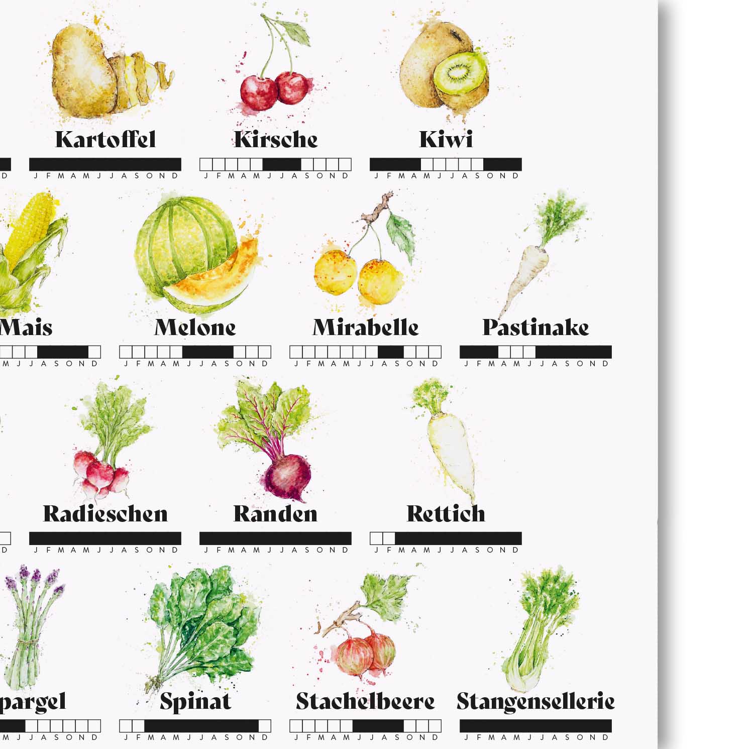 Fidea Design Saisonkalender | Poster A3 – Bild 2