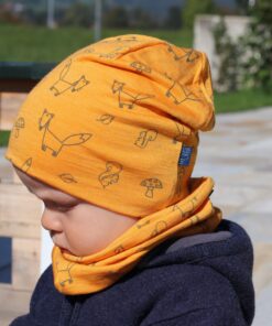 Glückskind Loop Merinowolle & Seide | Waldtiere gelb