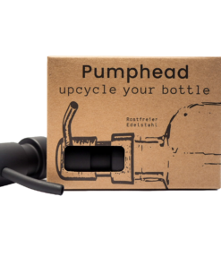Spender-Aufsatz Pumphead für Glasflaschen schwarz