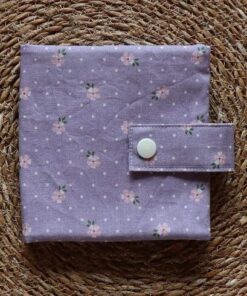 AYLUN Pixibuch Hülle BLUMEN/DOTS/VIOLETT-WEISS