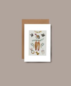 Karinlenaschmid A5 Faltkarte | Geburt Strampler