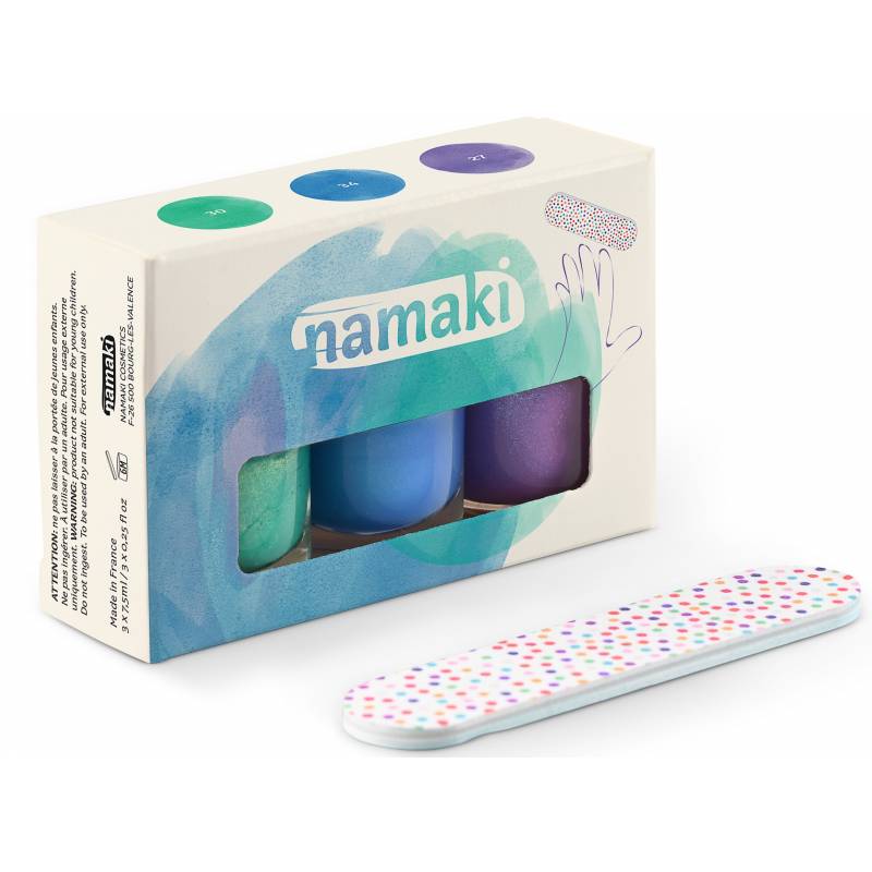 Nagellack auf Wasserbasis von Namaki 3er Set mit Nagelfeile