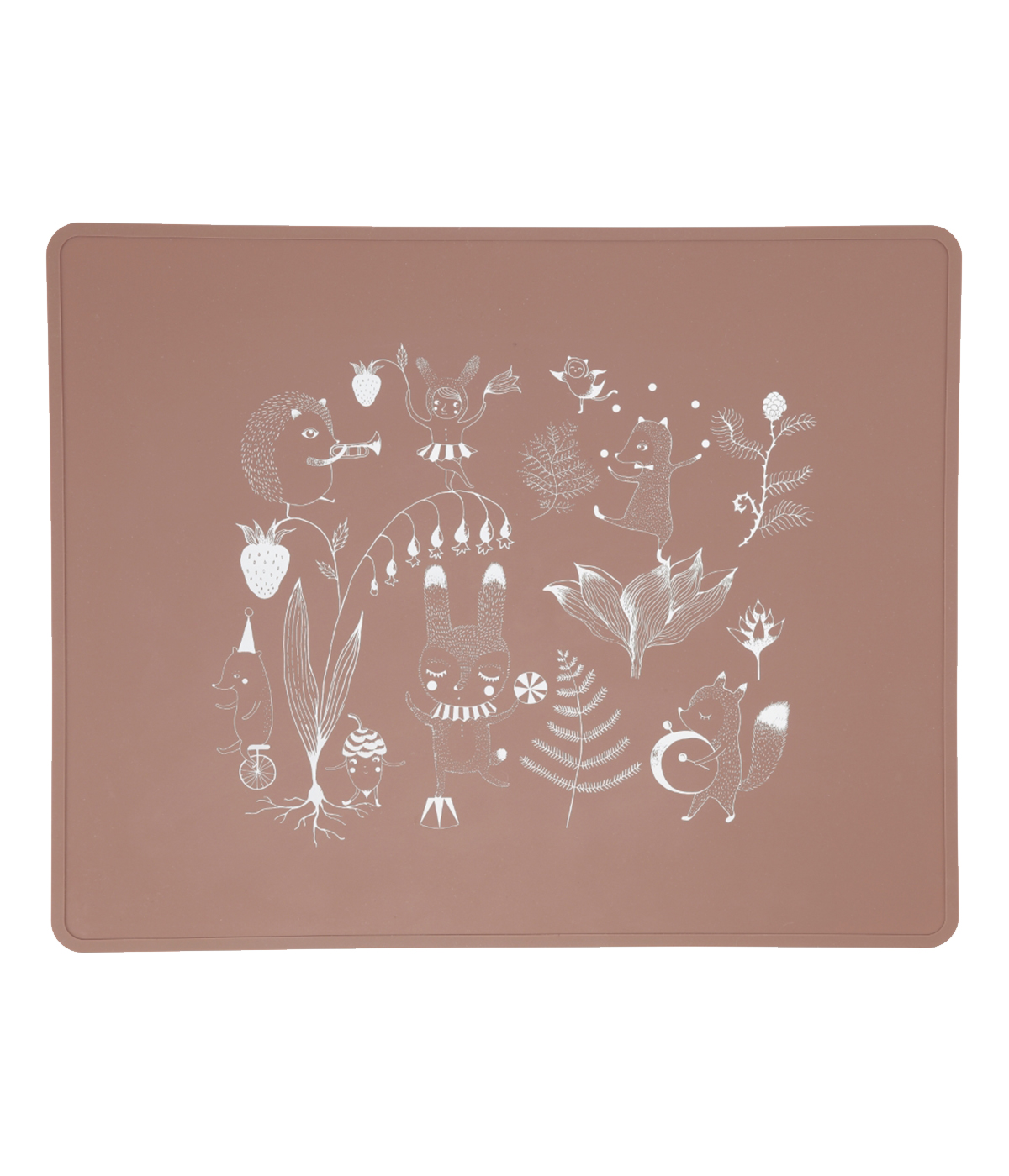 Spielmatte / Silikonmatte Wald Altrosa