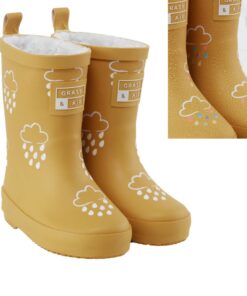 Farbwechselnde Winter-Gummistiefel senfgelb von Grass & Air