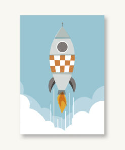 VIERUNDFÜNFZIG Postkarte | Rakete
