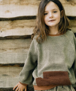 Tiralahilacha Kinder unisex Sherpa Sweatshirt (Bio-Baumwolle) TANIT | Green