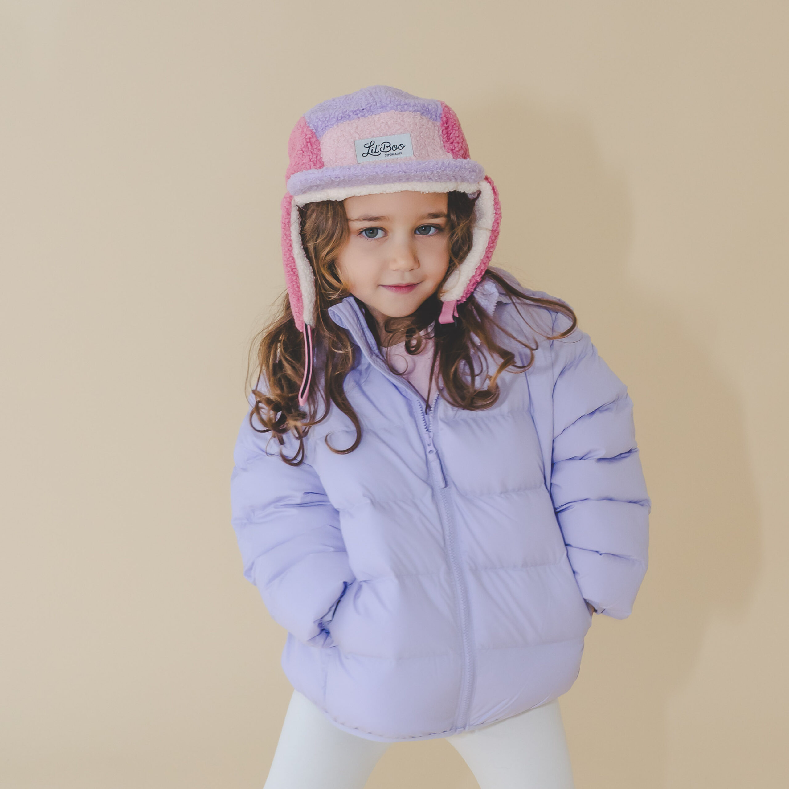 LIL' BOO 5 Panel Teddy Fleece CAP mit Ohrenklappen | purple