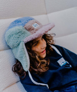 LIL' BOO 5 Panel Teddy Fleece CAP mit Ohrenklappen | rose-mint-blue