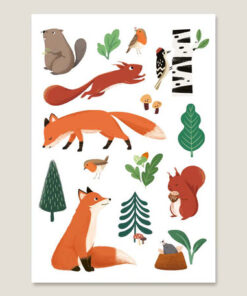 VIERUNDFÜNFZIG Wasserfeste Sticker | Waldtiere