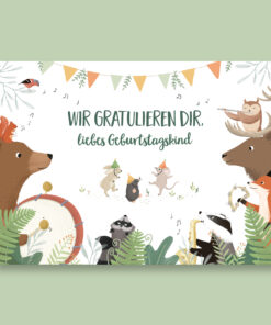 VIERUNDFÜNFZIG Postkarte | Wir gratulieren dir liebes Geburtstagskind