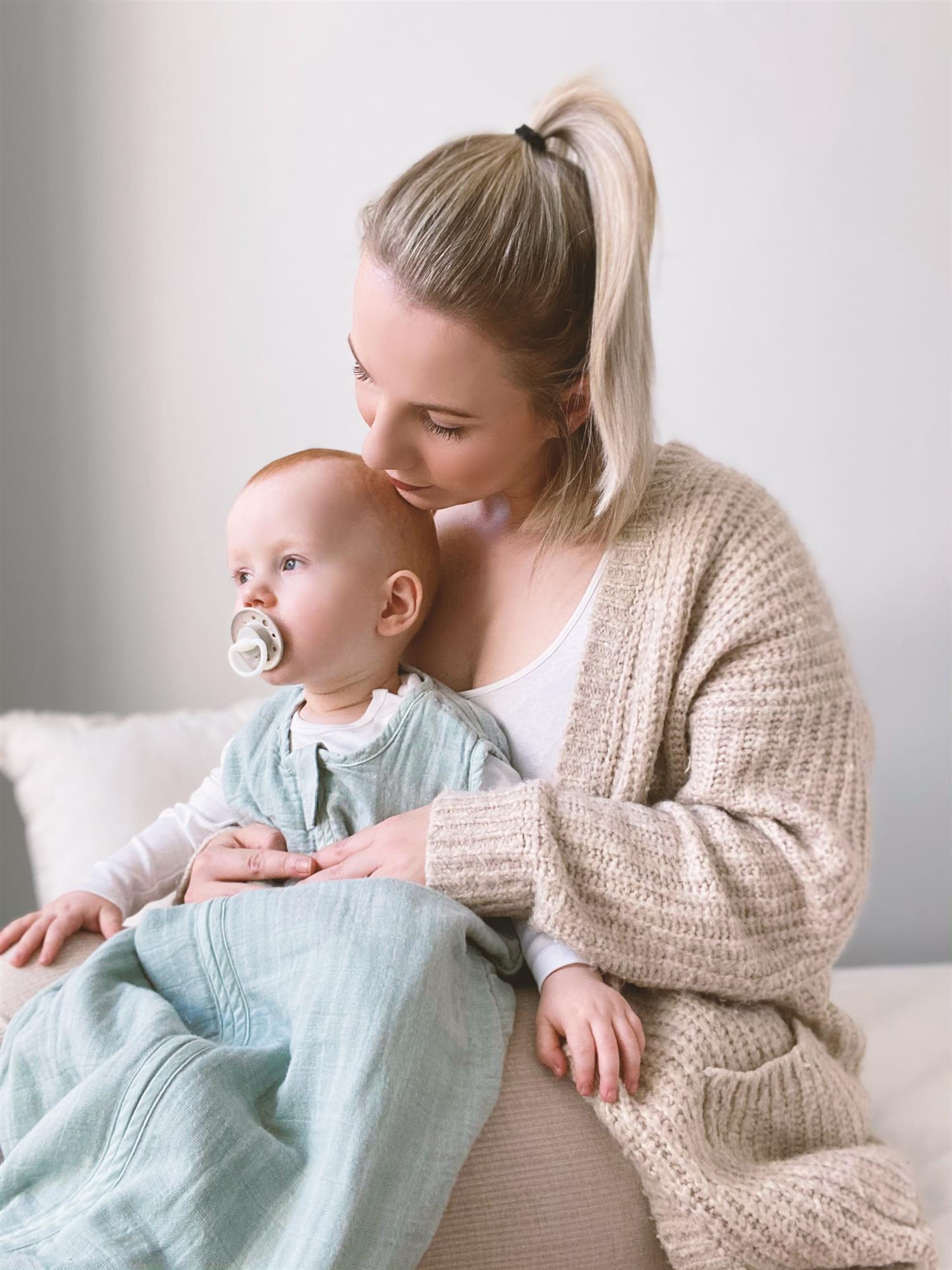 Alvi® Musselin Sommer Schlafsack | uni türkis – Bild 3