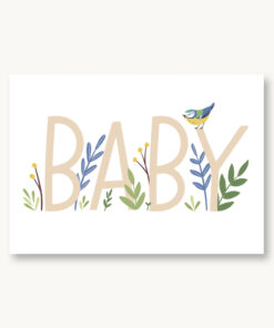 VIERUNDFÜNFZIG Postkarte | Zur Geburt Baby Blaumeise