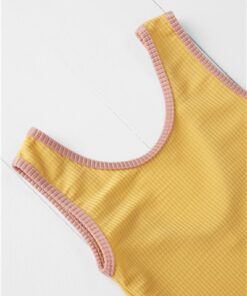 Badekleid ochre aus recycelten PFlaschen von Grass & Air