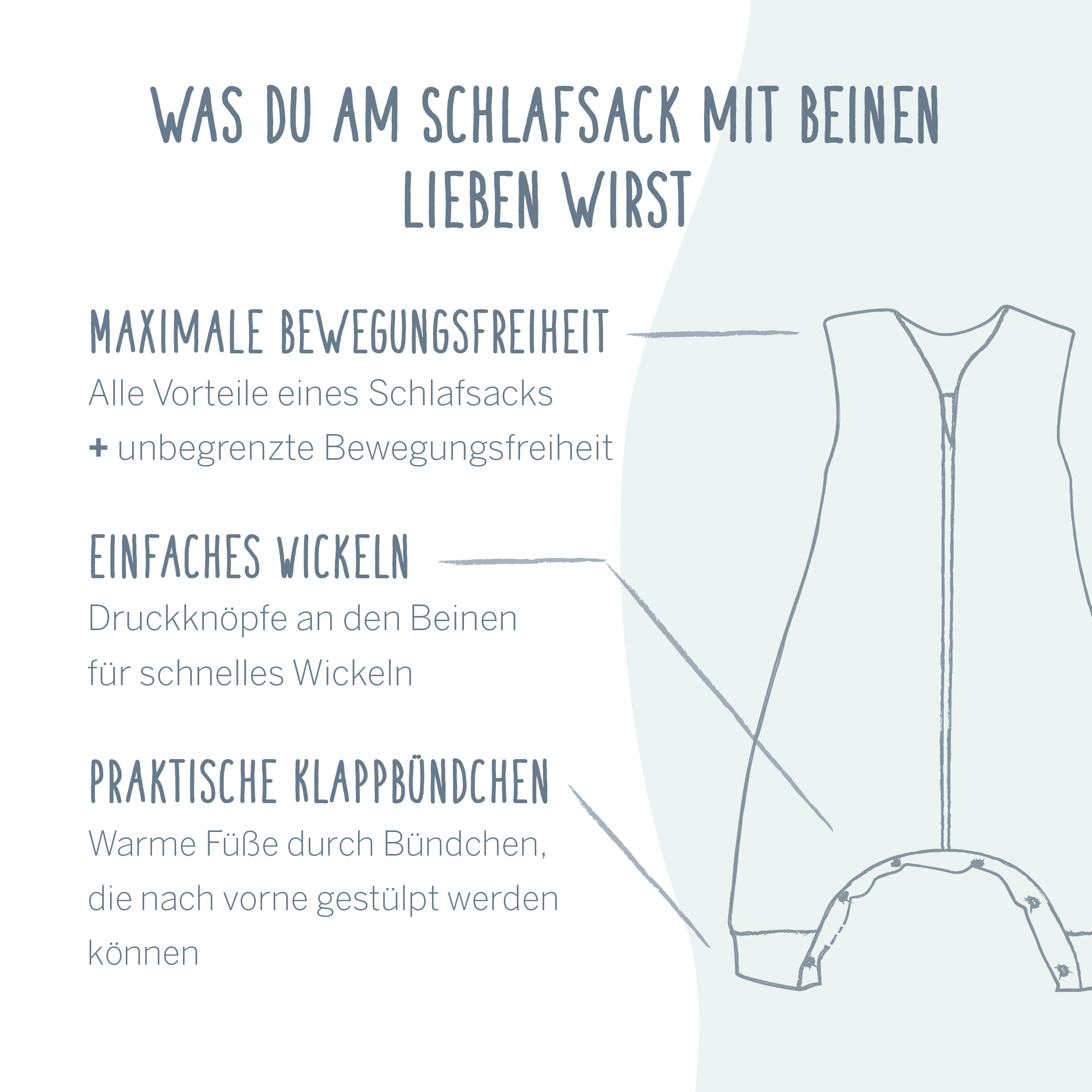 Alvi® Musselin Schlafsack mit Beinen Light Mull | Poseidon – Bild 6