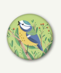 VIERUNDFÜNFZIG Magnet (37mm) | Blaumeise grün