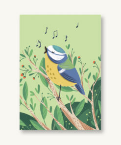 VIERUNDFÜNFZIG Postkarte | Blaumeise Singend