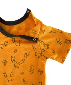 Glückskind Body kurzarm Merinowolle & Seide Fuchs | sonnengelb