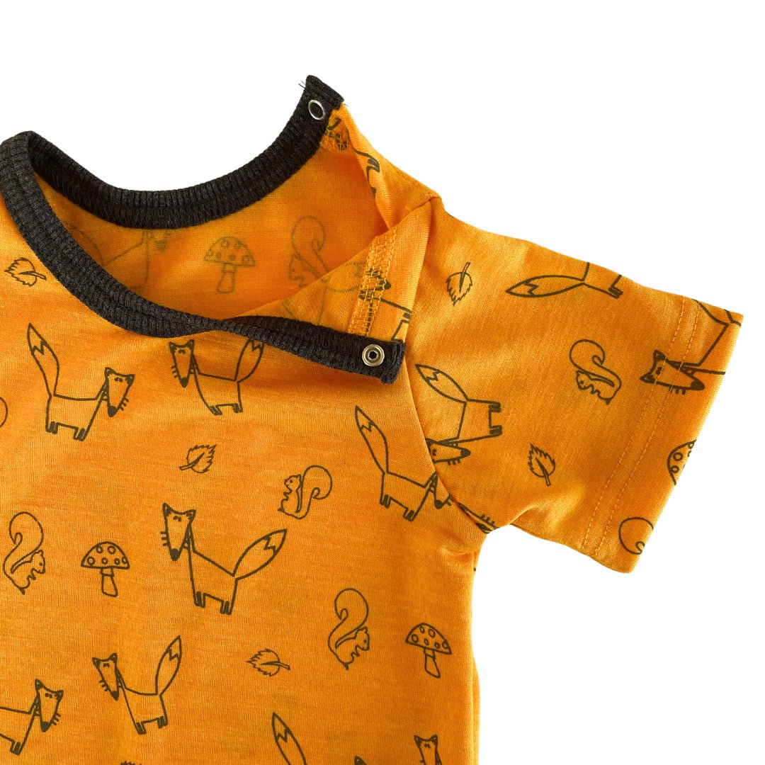 Glückskind Body kurzarm Merinowolle & Seide Fuchs | sonnengelb