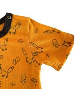 Alternative view of Glückskind Body kurzarm Merinowolle & Seide Fuchs | sonnengelb