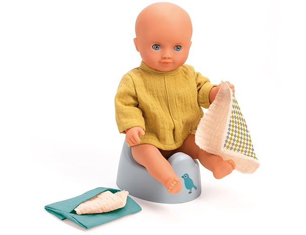 Djeco Pomea Puppen Töpfchen & Feuchttücher