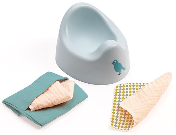 Djeco Pomea Puppen Töpfchen & Feuchttücher