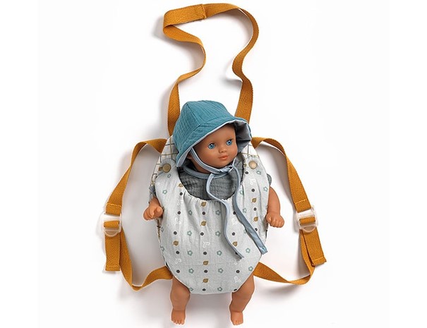 Djeco Pomea Puppentrage / Carrier | Blue Gray