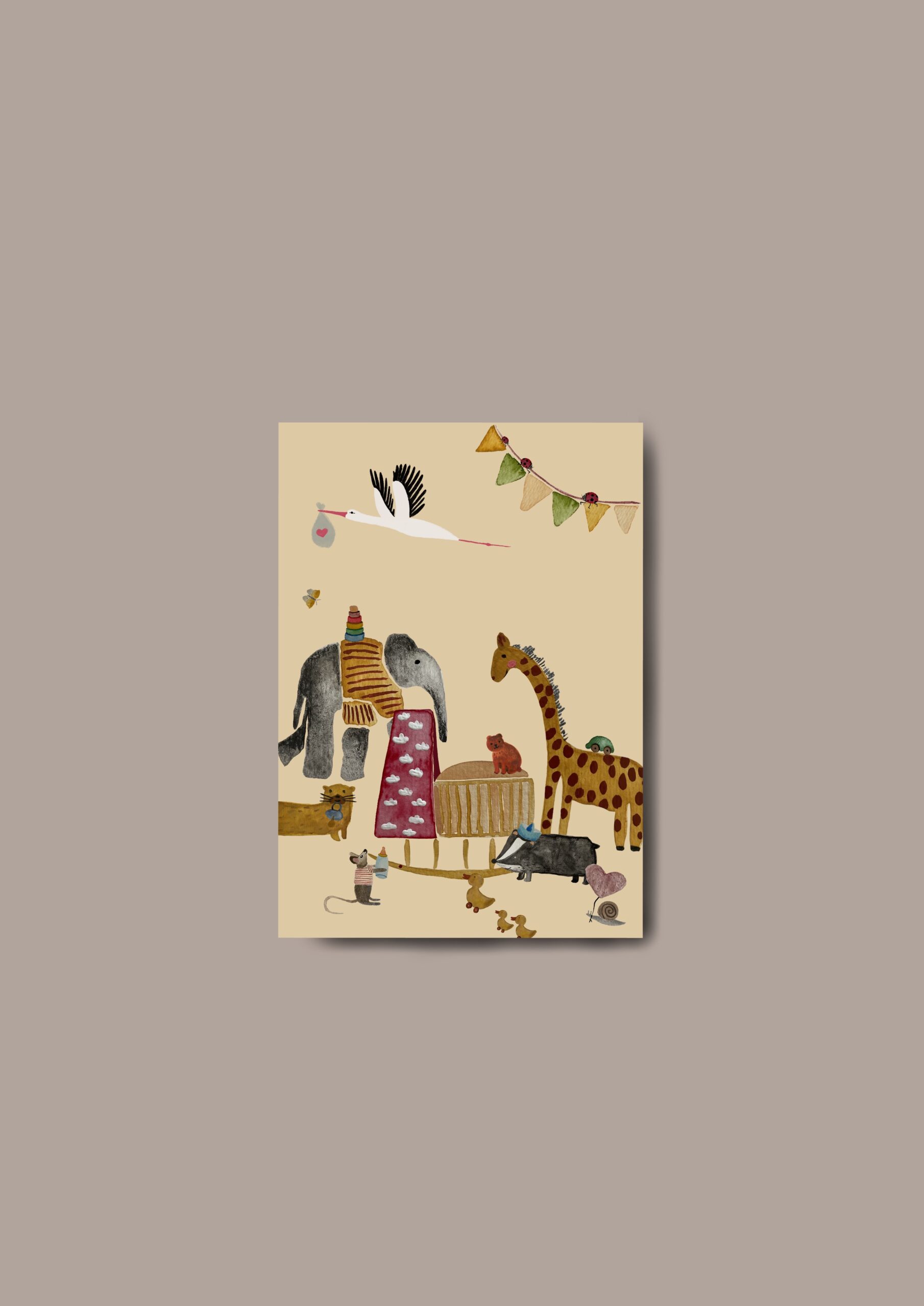 Karinlenaschmid A6 Postkarte | Wiegenfest