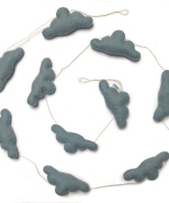 Gamcha Deko Girlande aus Filz | Wolken blau